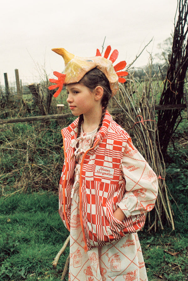 BLANKET VEST RED/WHITE