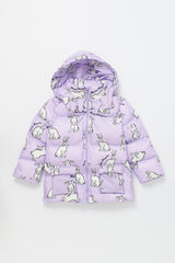 RABBIT PADDED PARKA LILAC