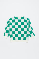 DAMA KNIT CARDIGAN GREEN/WHITE