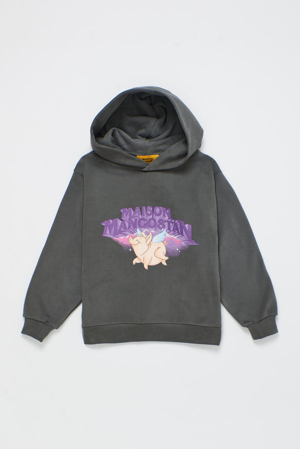 FLYING PIG HOODIE GREY