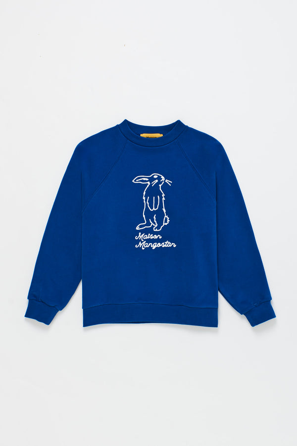 EMBROIDERY RABBIT SWEATSHIRT BLUE