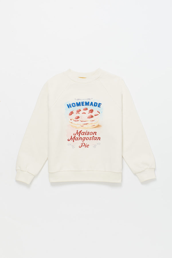 SWEATSHIRT MIT HAUSGEMACHTEM KUCHEN AUS WEISS 