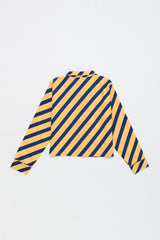 DIAGIONAL STRIPES SHIRT YELLOW/NAVY