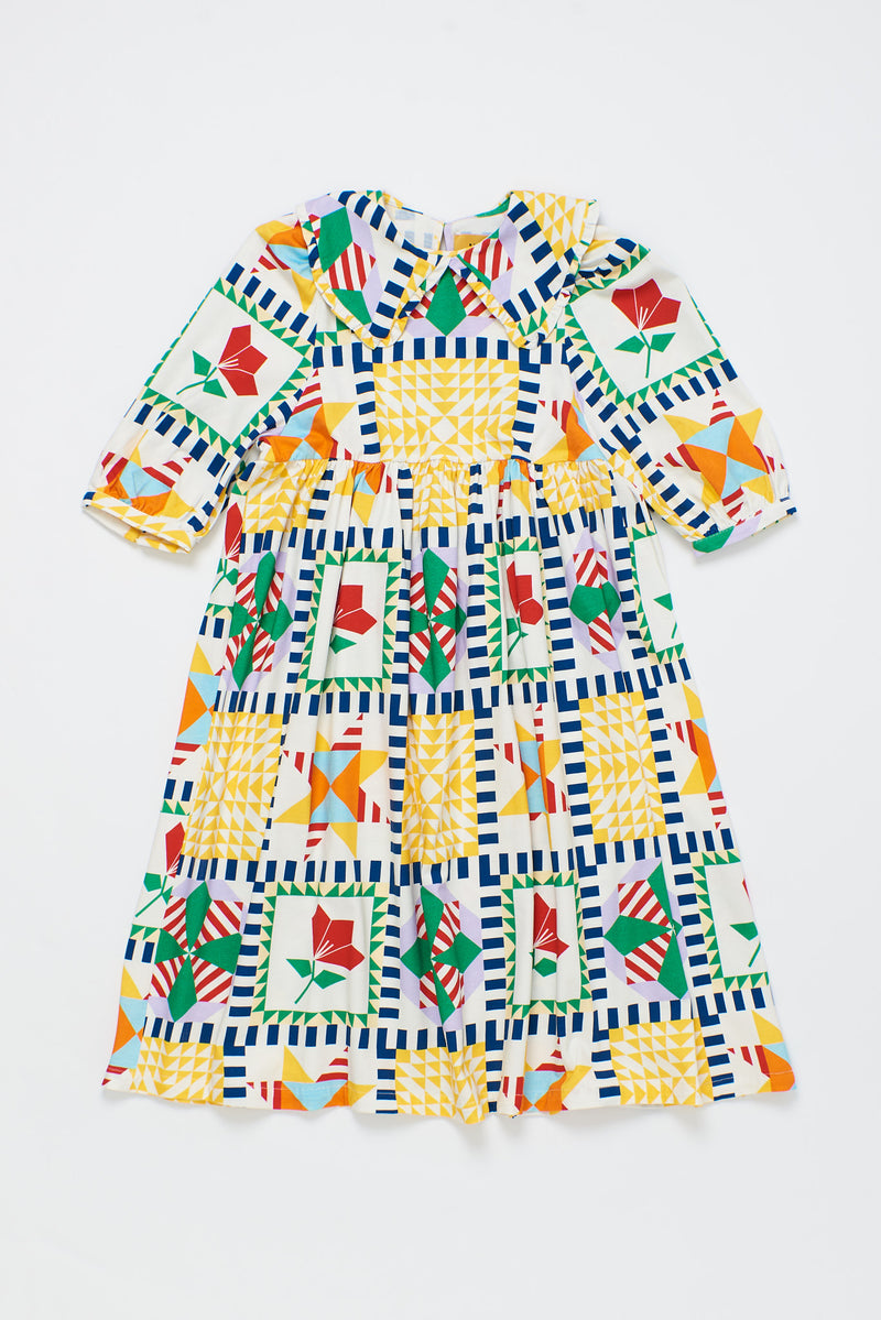 PATCHWORK DRESS MULTICOLOR