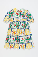 PATCHWORK DRESS MULTICOLOR