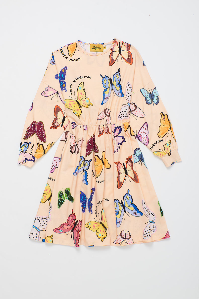 BUTTERFLIES DRESS LIGHT PEACH