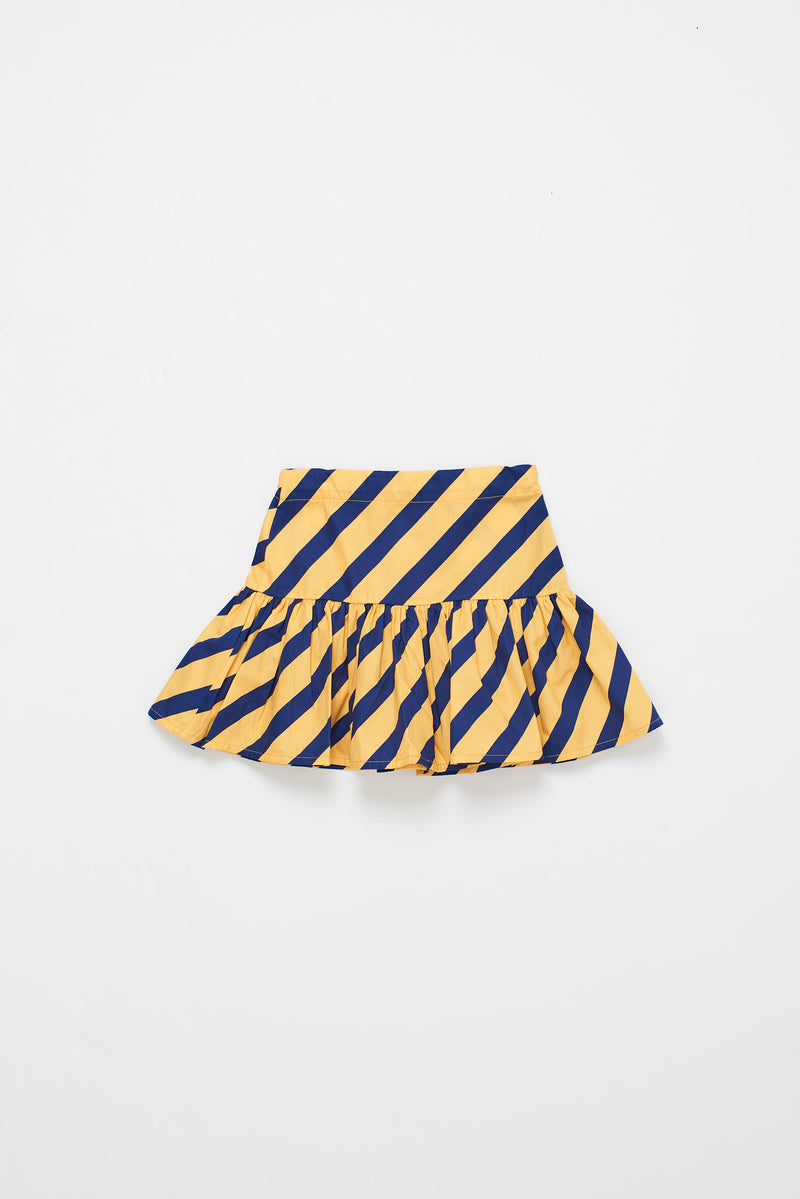 DIAGONAL STRIPES SKIRT YELLOW/NAVY