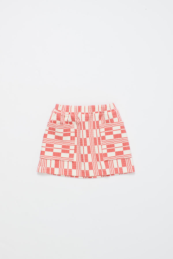 BLANKET SKIRT RED/WHITE