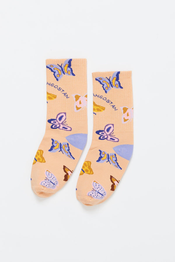 BUTTERFLIES SHORT SOCK BEIGE