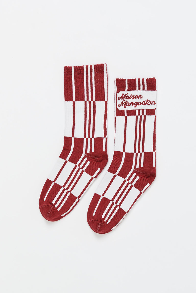 BLANKET SHORT SOCK RED/WHITE