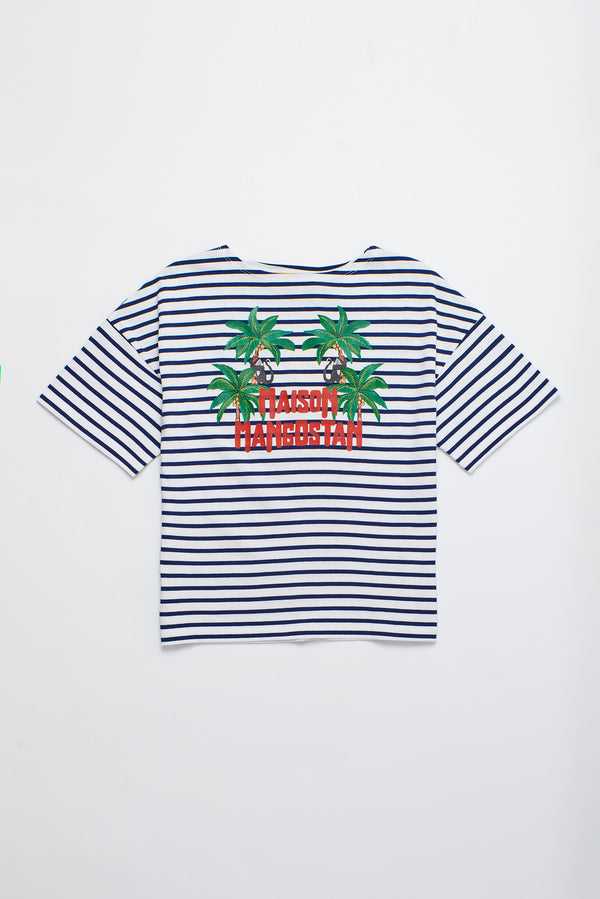 MONKEY STRIPES T-SHIRT WHITE/NAVY