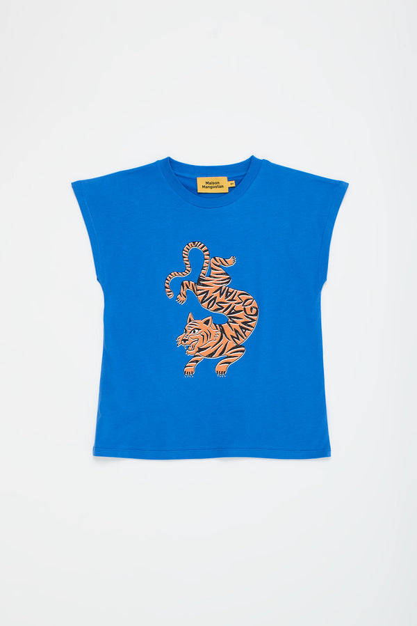 TIGER TANK T-SHIRT BLUE