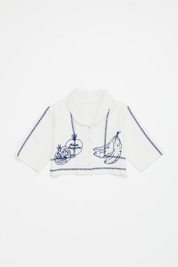 POMMEGRANATE EMBROIDERY SHIRT WHITE