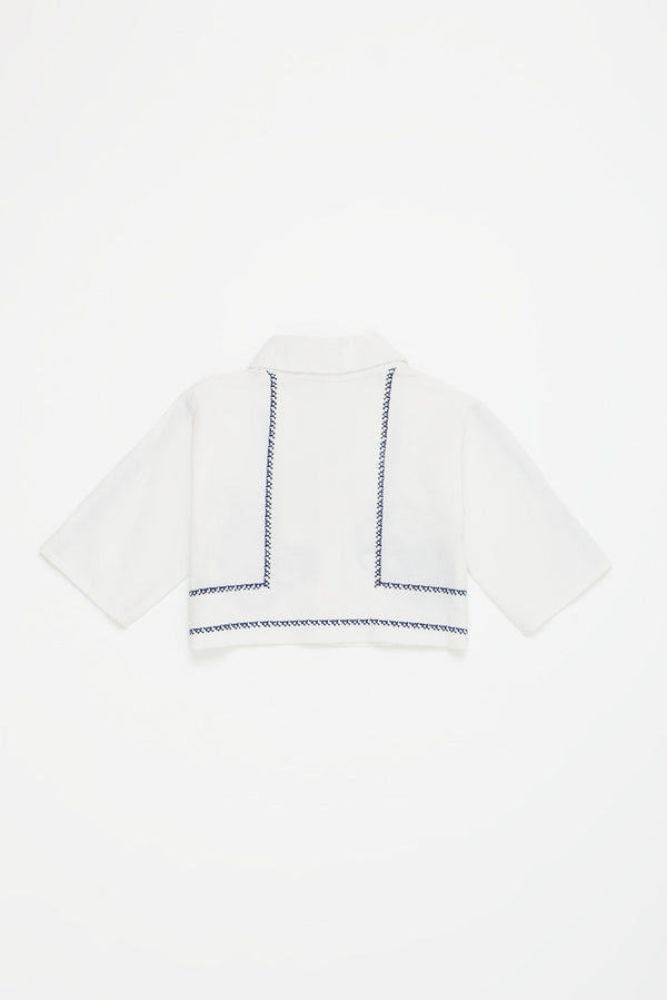 POMMEGRANATE EMBROIDERY SHIRT WHITE