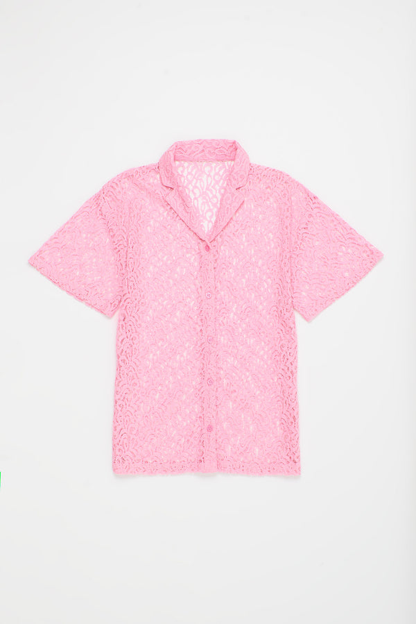 POMEGRANATE LACE SHIRT PINK