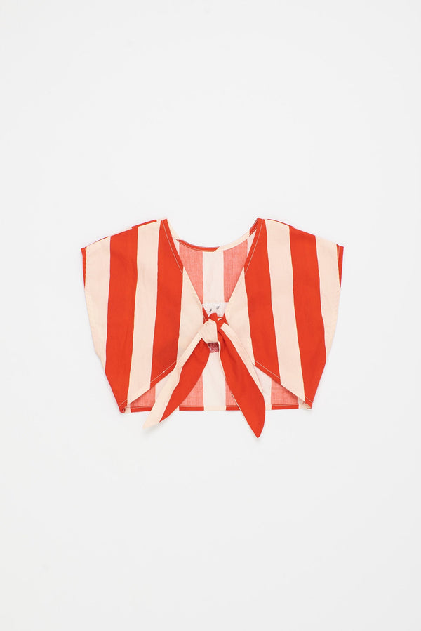 WATERMELON STRIPES TOP WHITE/RED