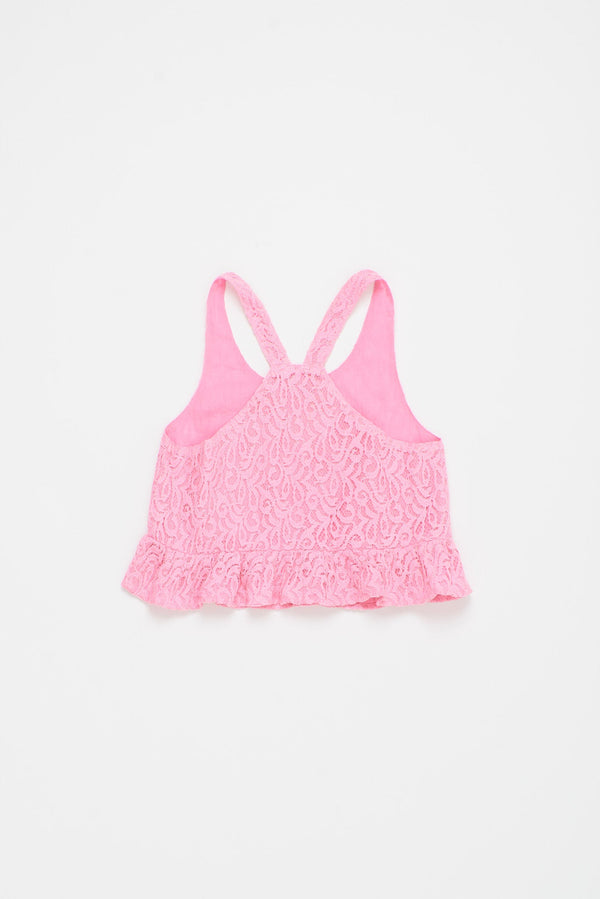 POMMEGRANATE LACE TOP PINK