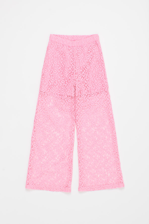 POMMEGRANATE LACE TROUSERS PINK