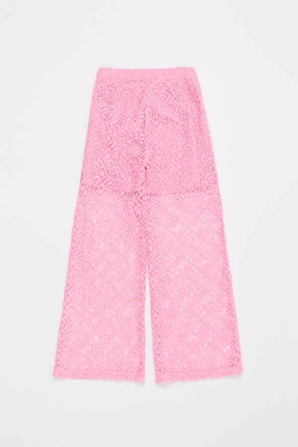 POMMEGRANATE LACE TROUSERS PINK