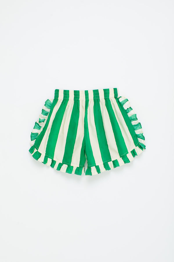 FLOWERS STRIPES SHORT WHITE/GREEN