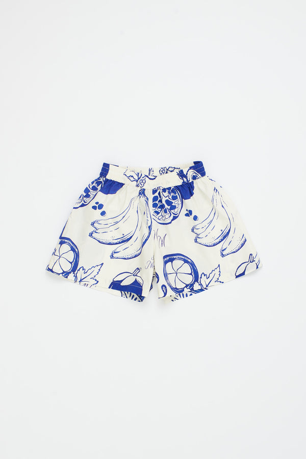 POMMEGRANATE PRINT SHORT WHITE