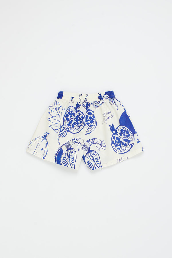 POMMEGRANATE PRINT SHORT WHITE