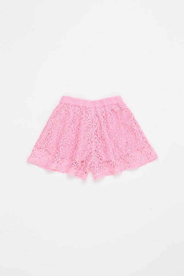 POMMEGRANATE LACE SHORT PINK