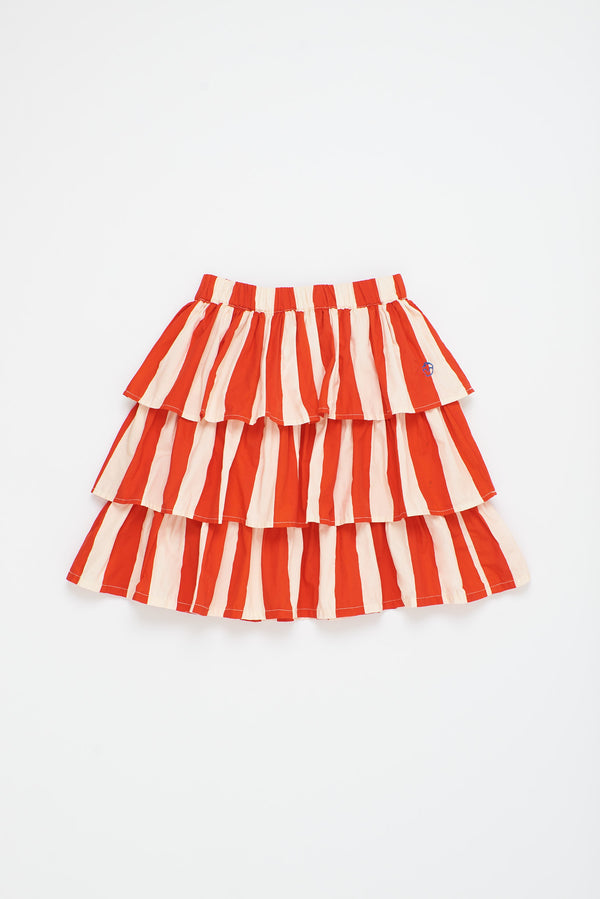 WATERMELON STRIPES SKIRT WHITE/RED