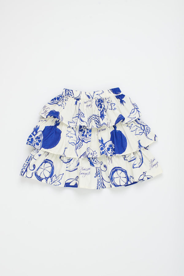 POMEGRANATE SKIRT WHITE/BLUE