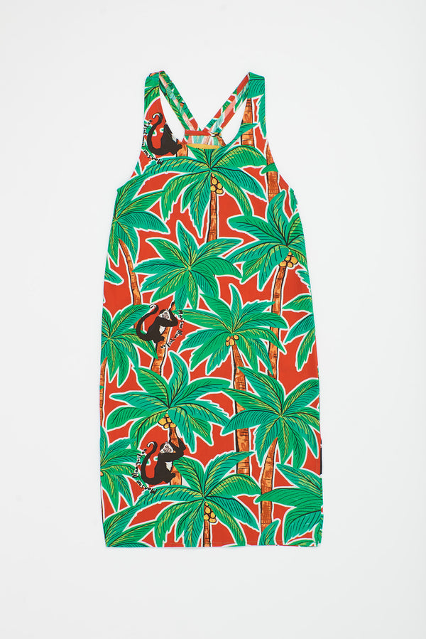 MONKEY FOREST DRESS RED