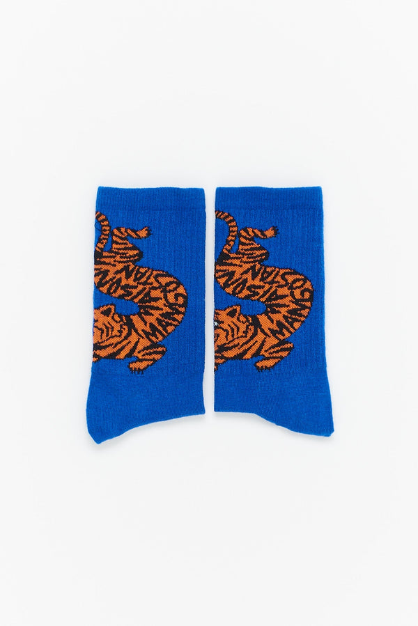 TIGER SOCKS BLUE