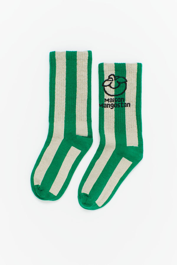 STRIPES MANGOSTAN LOGO SOCKS GREEN