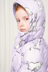 RABBIT PADDED PARKA LILAC