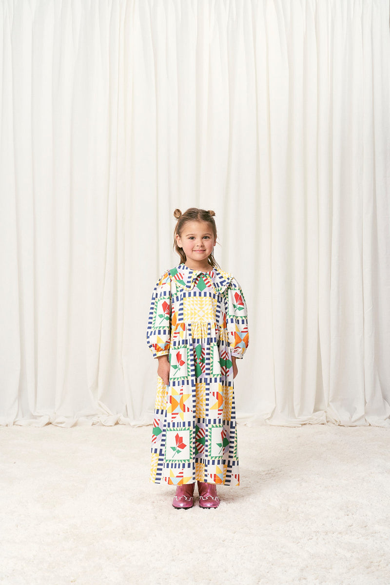 PATCHWORK DRESS MULTICOLOR