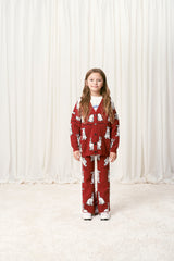 INTARSIA RABBIT KNIT TROUSER RED