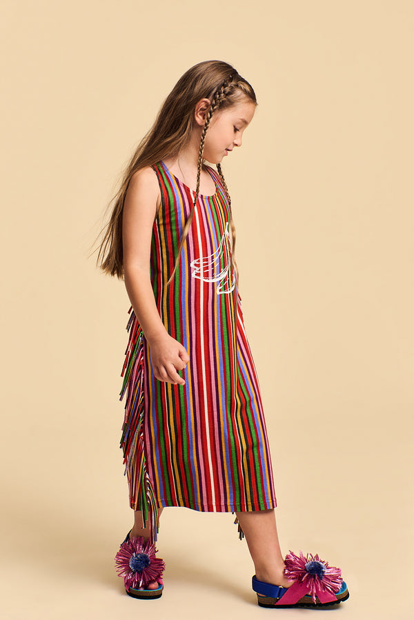 BANANA STRIPES DRESS MULTICOLOR