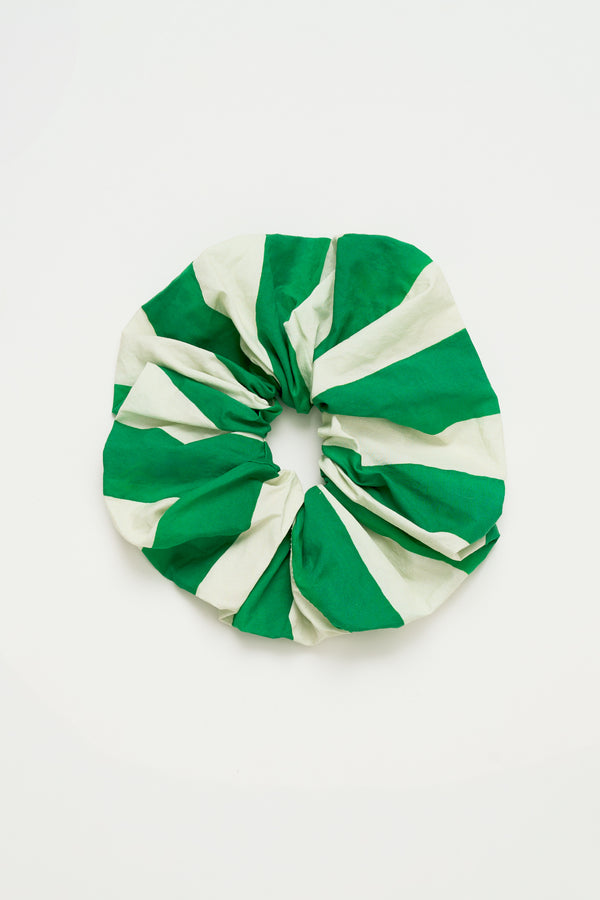 STRIPES MANGOSTAN SCRUNCHY WHITE/ GREEN